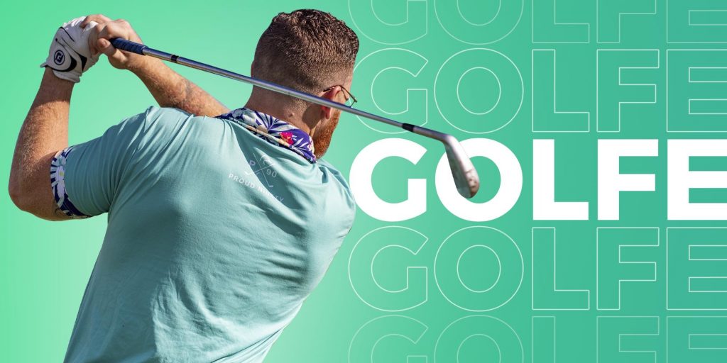 Pessoa jogando golfe